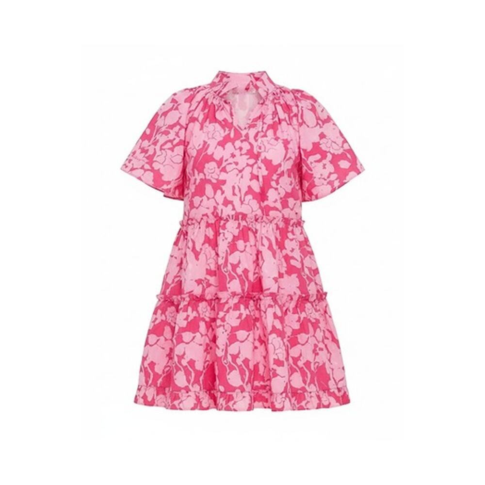 HYACINTH HOUSE Pink Textured Floral Thea Mini Dress Size XL NWT - Picture 8 of 8